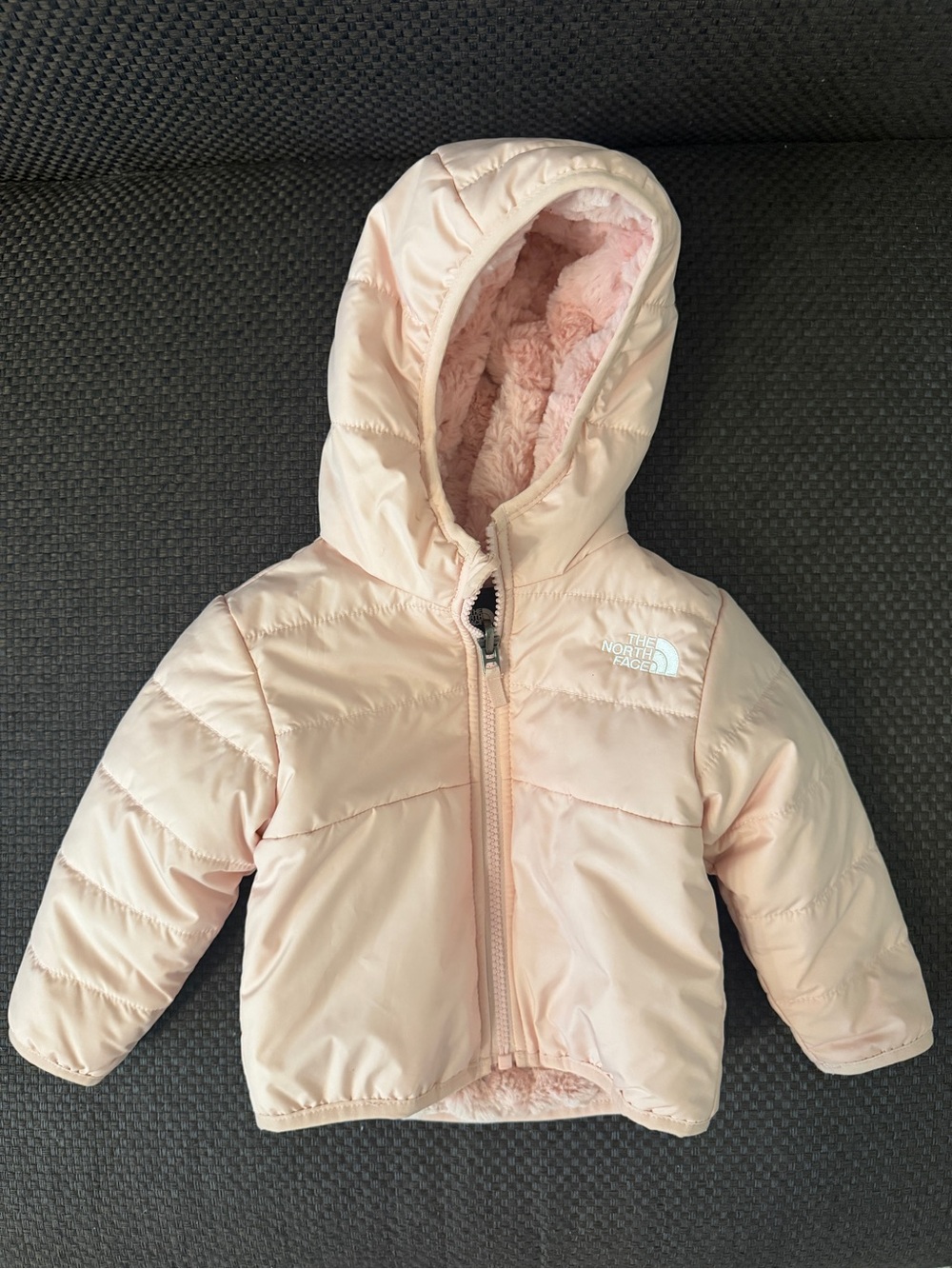 The North Face Light Pink Hooded Puffer Jacket